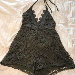 Olive Green Romper (shorts)